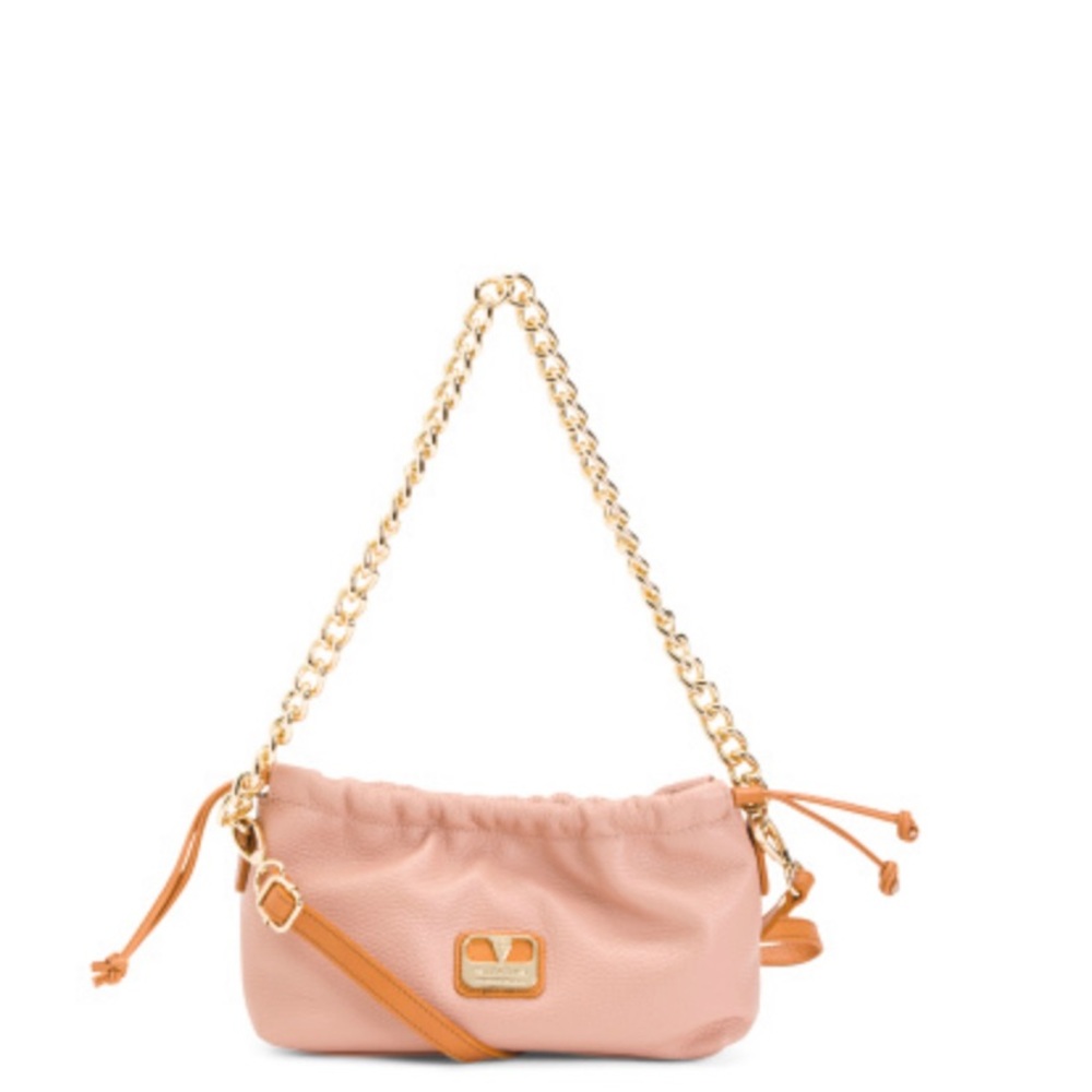 Brand New Valentina genuine leather baguette with chain details